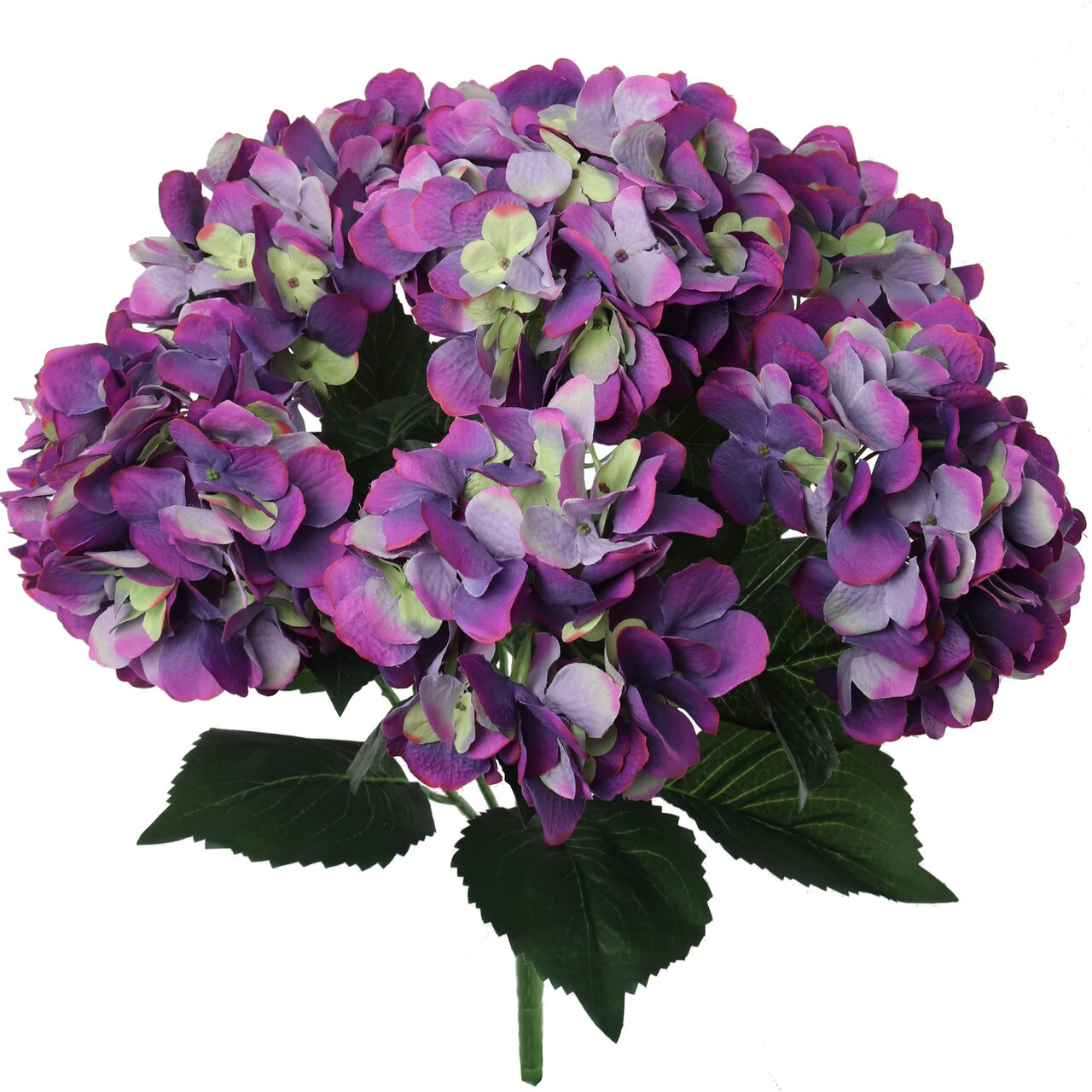 20" Hydrangea Bush - 7 Silk Flowers with Lifelike Leaves, Artificial Greenery, Perfect for Home, Office & Wedding Décor - Spring & Year-Round Accent, Floral Home by Artificial Flowers